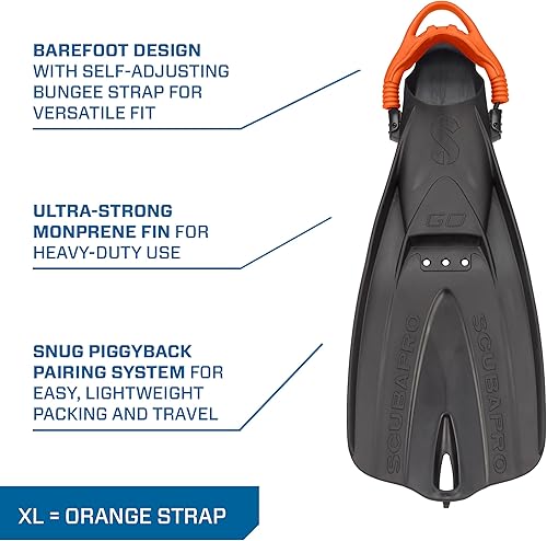 Vista 39 de SCUBAPRO GO Travel - Aleta de buceo para esnórquel y natación, correa de talón abierta