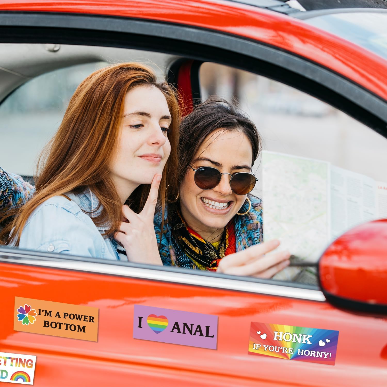 LGBTQ Pride Prank Bumper Stickers - 12Pcs Gay Rainbow Pride Funny LGBT Prank Bumper Stickers, Strong Magnetic Car Home Decor Good LGBT Gift for Gay Couples Celebrate Love Equality
