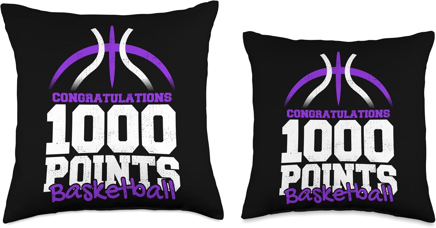 1000 Points Basketball Scorer High School Basketball Player Throw Pillow