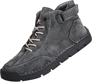 Zapatos de cuero para hombre, antideslizantes, informales, para caminar, zapatos de cuero cómodos, zapatos de cuero para exteriores, zapatos de senderismo, color sólido, zapatos informales, zapatillas