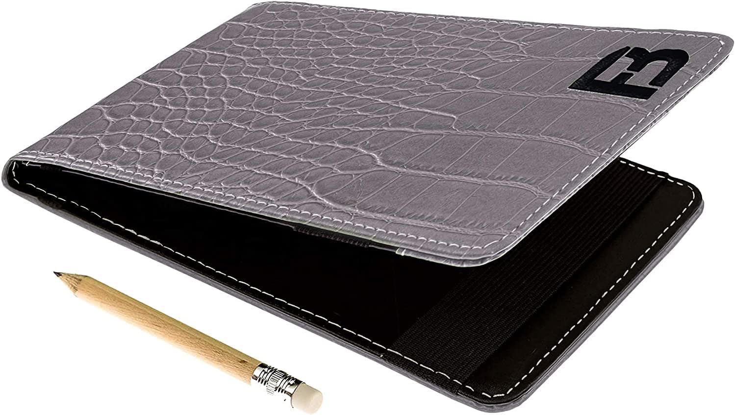 Quality Leather Golf Scorecard Holder - Yardage Book Cover - Golf Yardage Book - Golf Scorecard Book -Free Pencil and Stat Tracker Sheet