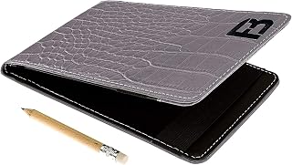 Quality Leather Golf Scorecard Holder - Yardage Book Cover - Golf Yardage Book - Golf Scorecard Book -Free Pencil and Stat Tracker Sheet