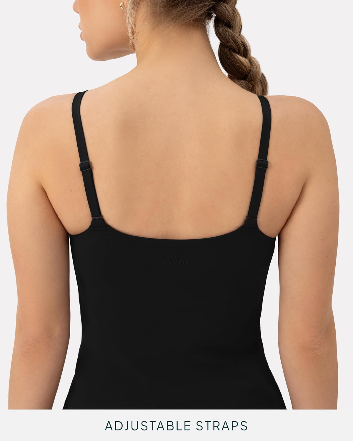 PAVOI ACTIVE Yoga Tank Top with Built in Bra for Women - Medium Support Shelf Bra Soft Workout Camisole Tops - FlexFlow