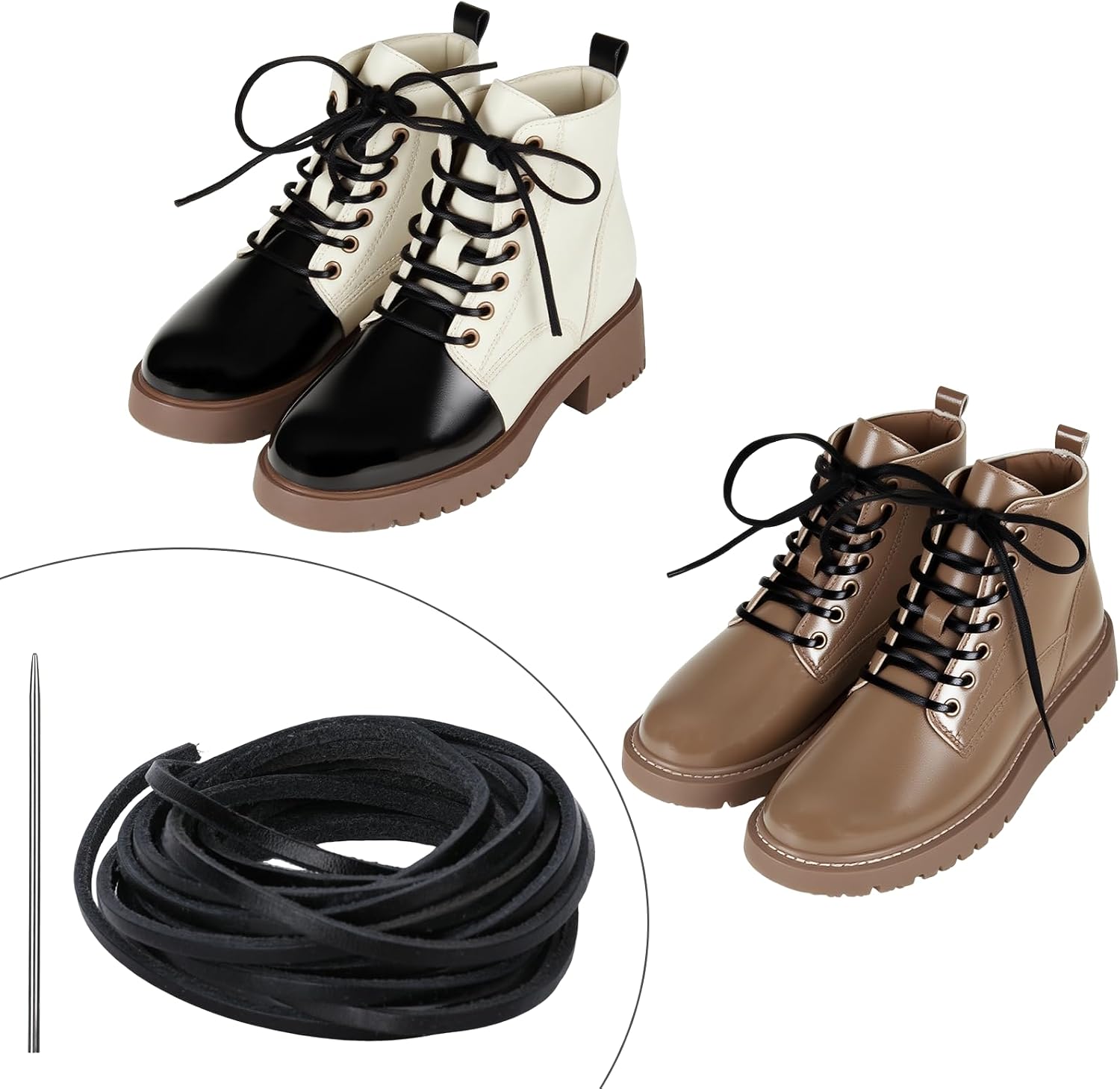 22 Yards 4mm Black Leather Cords, 65.6 Feet Leather Strips Straps Strings Shoe Laces for Crafts, Thread Flat Necklace Cord Rope for Jewelry Making, Necklace String Bracelet Making DIY Belts Keychains