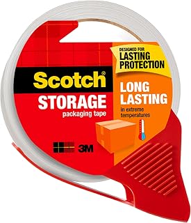 Scotch Long Lasting Storage Shipping Packaging Tape, 1.88" x 38.2 yd, 1 Roll with Dispenser (3650S-RD-ESF)