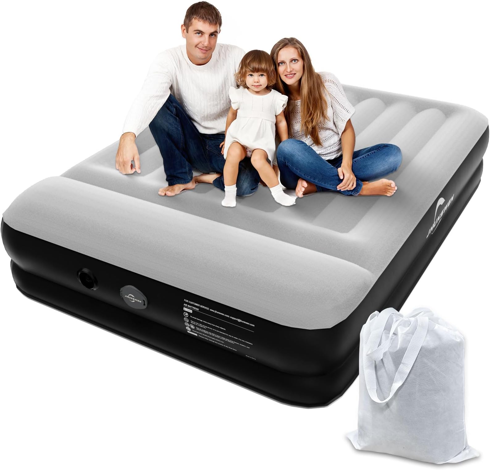 Double Airbed with Built in Pump, Inflatable Air Mattress 40cm High