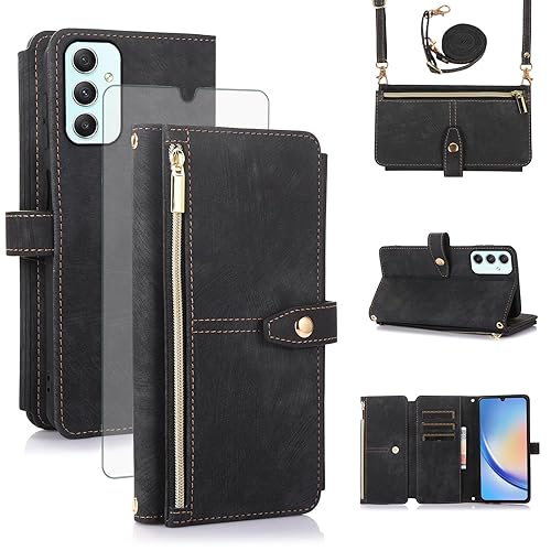 Asuwish Custodia per Samsung Galaxy A34 5G, con nastro, pellicola