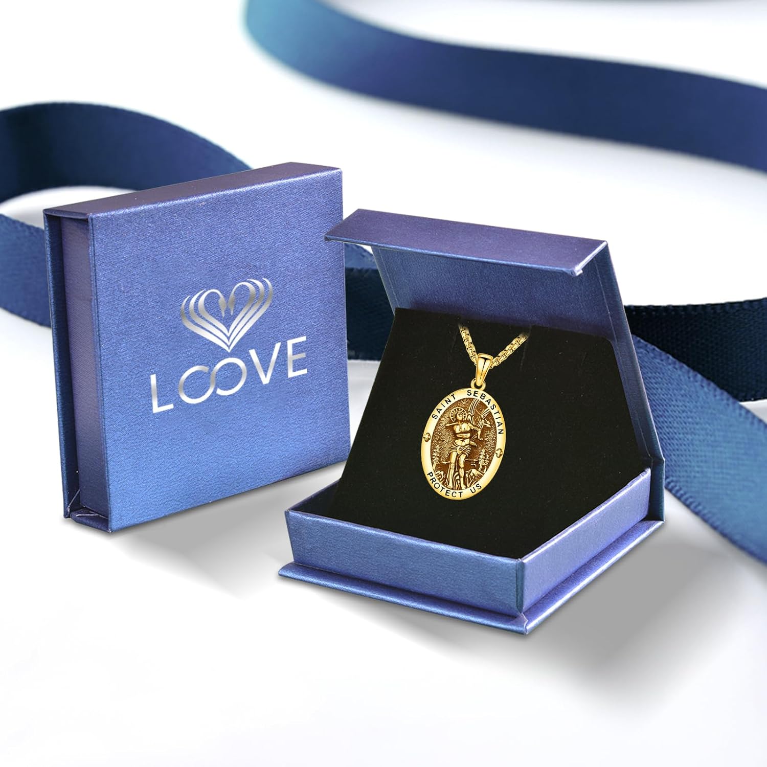 Saint Necklace S925 Sterling Silver Patron St Amulet Medal Protection Pendant Jewelry for Men Women