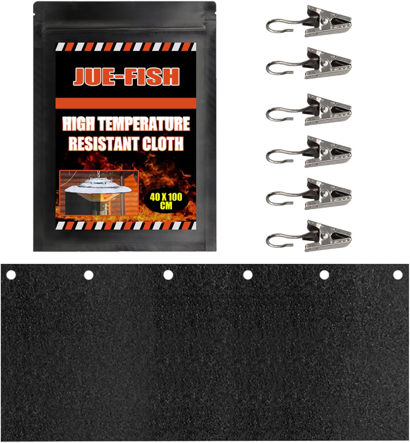 A K Homes -1Pc Black High Temperature Resistant Cloth Heat Focus Extend Heating Range Heater Reflector Shield with 6 Clips |