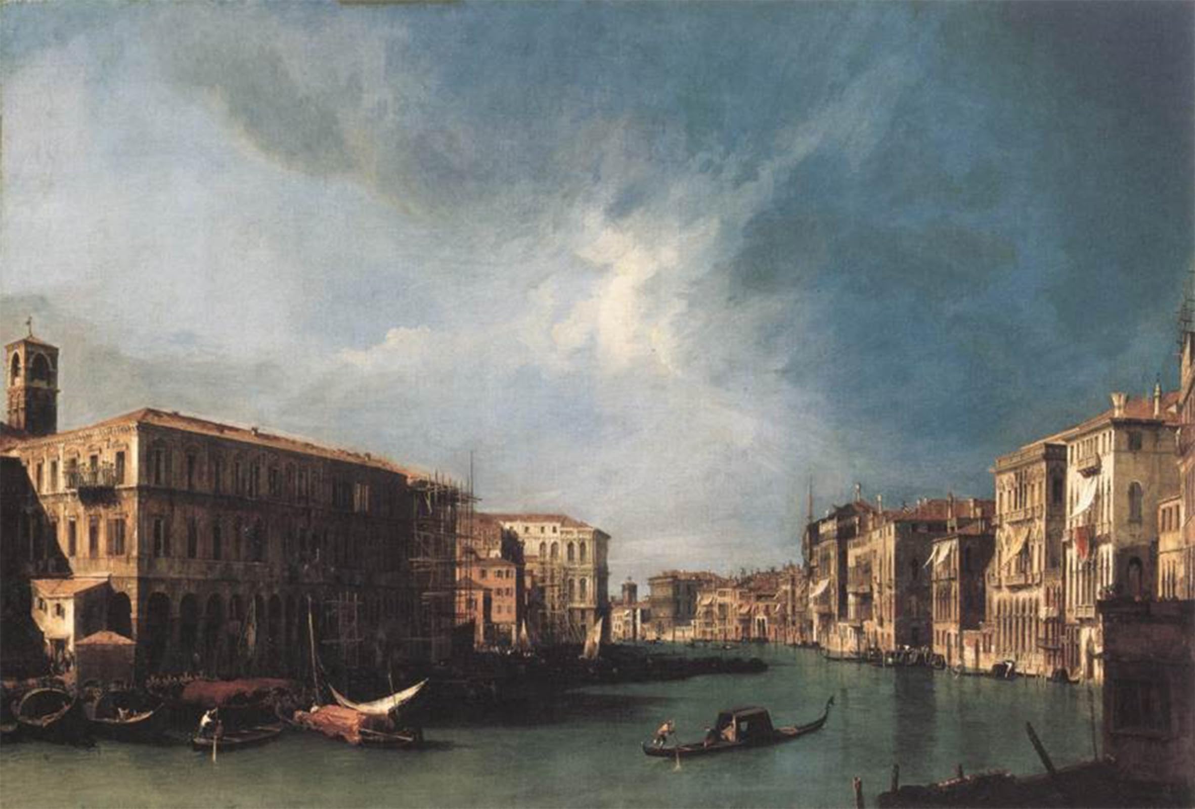 ARTXLXXBN Famous Print Painting Colorful Art Print The Grand Canal from Rialto toward the North Canaletto Canvas Art Decorations for Home Decor 60x90cm
