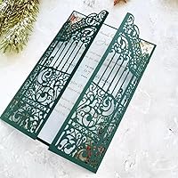 Vista 19 de MillaSaw Invitación de puerta dorada metálica para boda, matrimonio, quinceañera, sirena, aniversario, 25 juegos (oro metálico, 4.9 x 7.1 pulgadas)