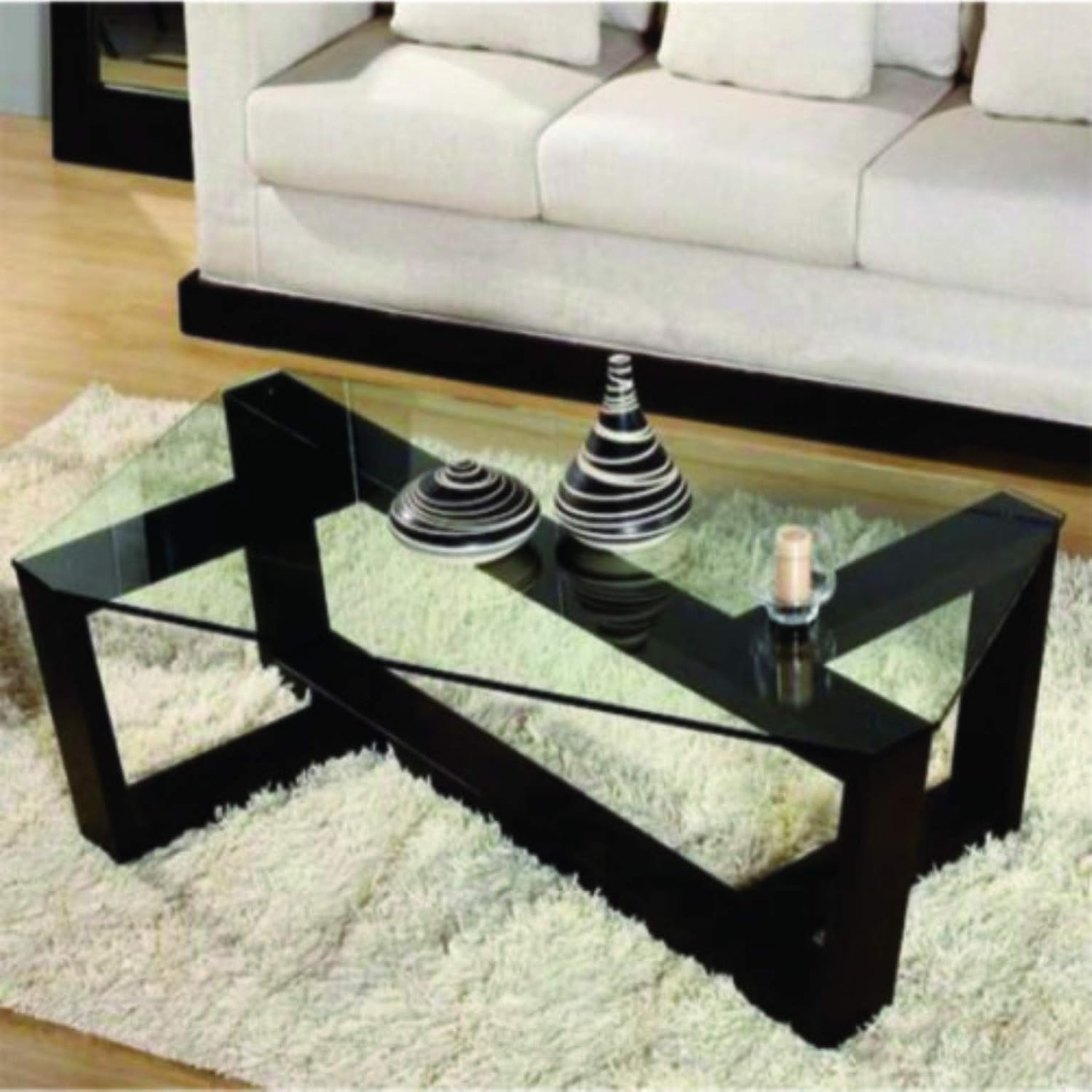 Mesa de centro de tampo de vidro e metalon | Amazon.com.br