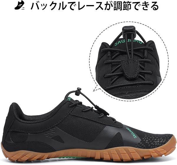[SAGUARO] ベアフットシューズ フィットネスシューズ ポータブル ジム トレーニングシューズ 男女兼用（22.5-30.0cm） - 3