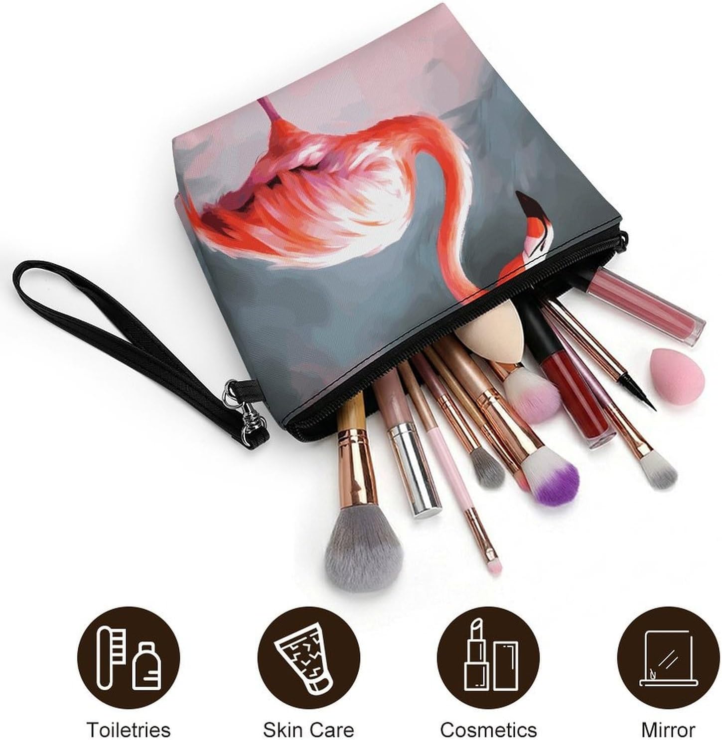 Handheld Makeup Bag, Multifunctional Storage Travel Toiletry Bag image 5