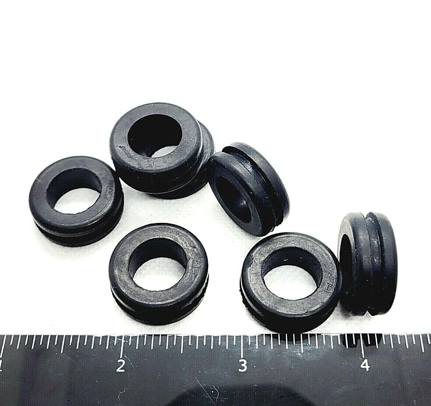 3/4" Panel Hole Rubber Grommets 1/2" ID x 1/16" Groove SBR Cable Wire Protection Bushings for Thin Wall Panels Electrical Automotive HVAC (50 Pack)
