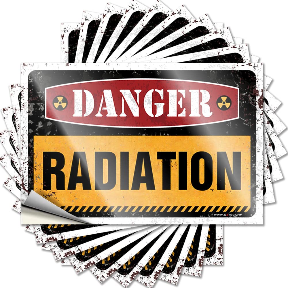 Signs Beer Decor Dorm Room Door Bumper Outdoor Vinyl Sticky Back - Danger Radiation Allied Military Wall Peel and Stick