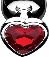 Vista 3 de Carmesí Atado Escarlata Corazón En Forma De Joya Anal Plug