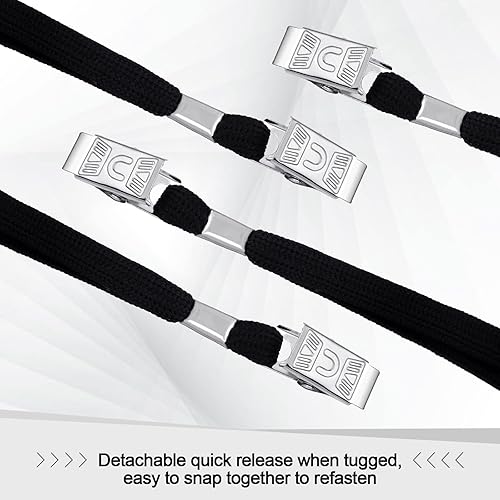 Miniatura 4 de Hoolerry 300 Pcs Lanyards Clips Bulk for ID Name Badge Holder Lanyards Flat with Swivel Hook for Office School(Black)