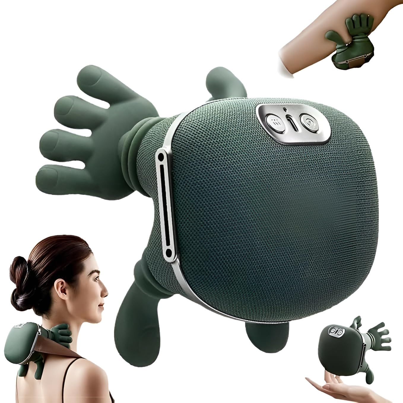 Bionic Heated Massager, Wireless Portable Shiatsu Neck and Back Massager, Electric Deep Tissue 4D Kneading Massage, Simulated Human Hand Design for Pain Relief and Muscle Relaxfor bionic use (m1)-picture-24