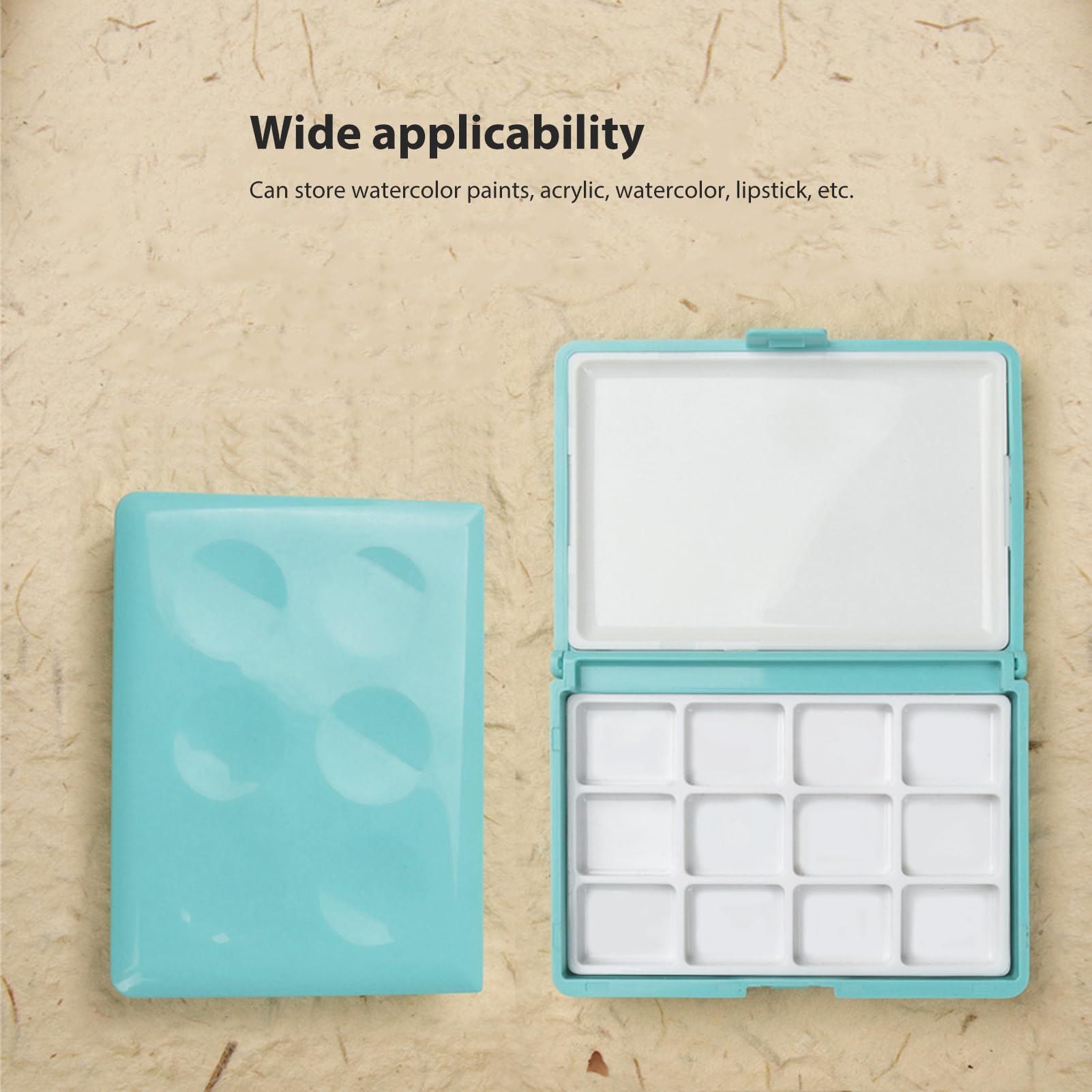 2pcs Empty Watercolor Box Paint Storage Palettes Box Portable Plastic Painting Pigment Box for Acrylics Lipsticks Empty Watercolor Palette (Blue 12 Grids)
