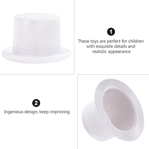 Miniatura 8 de Zerodeko Sombreros de fieltro de 2 piezas, mini sombreros negros de fieltro para fiesta de Navidad, muñeco de nieve, muñeca, decoración de proyectos