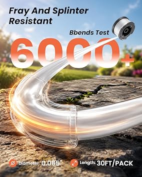 10 Pack Weed Eater String Compatible with Black+Decker, AF-100 0.065 Weed Wacker String Refill 240ft Automatic Feed String Trimmer Replacement Spool Line for Black&Decker(8 Spool+2 Cap+2 Spring)