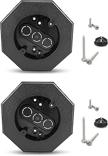 8161 Vertical Siding Lamp Octagon Mounting Kit 2 Pack Fit for T-111Siding, HardiePlank Lap Siding, Flat Surfaces, Black