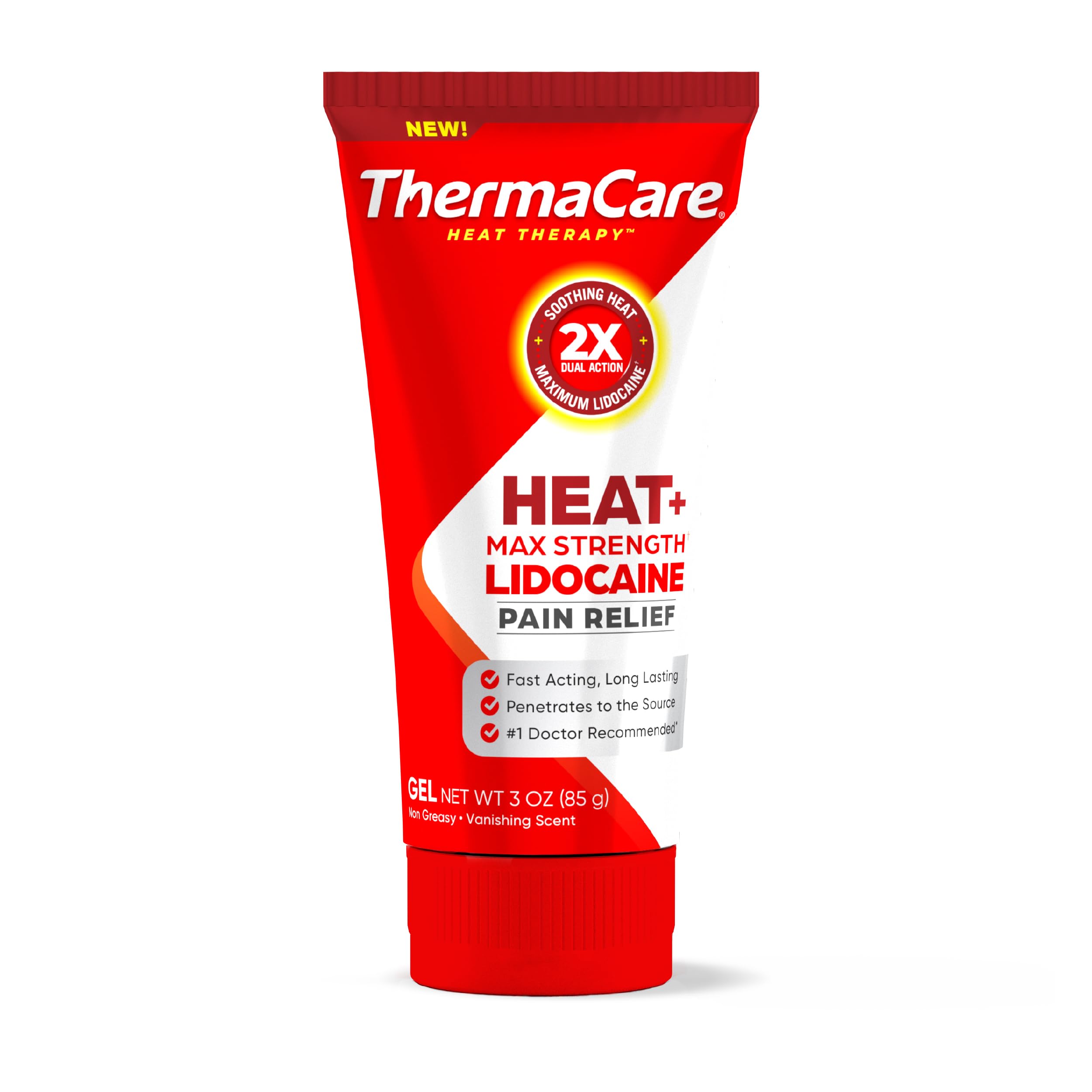 ThermaCare Heat + Max Strength 4% Lidocaine Gel, Dual Action Pain Relief