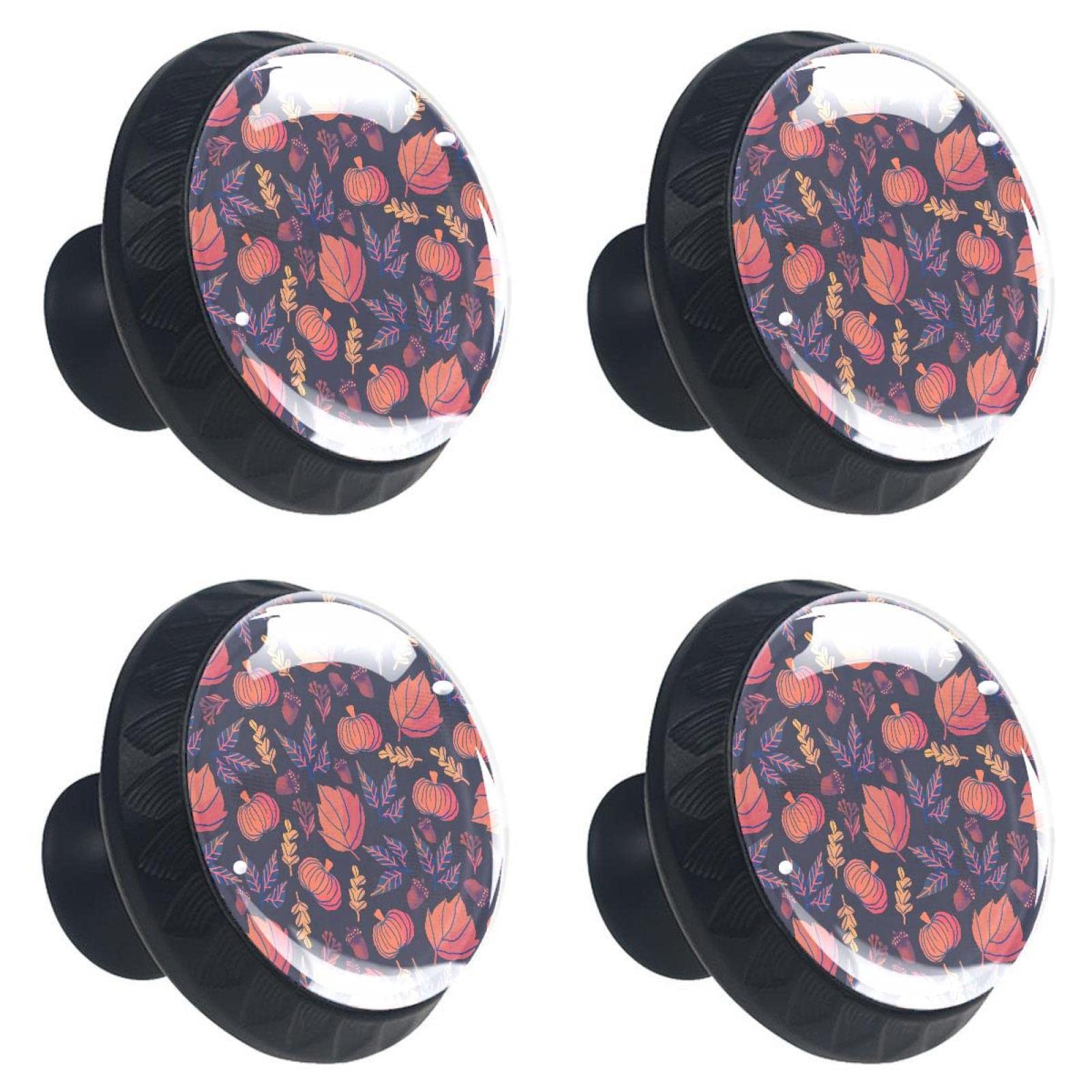 Poignée de tiroir citrouille x4 boutons de meuble en céramique avec vis de fixation