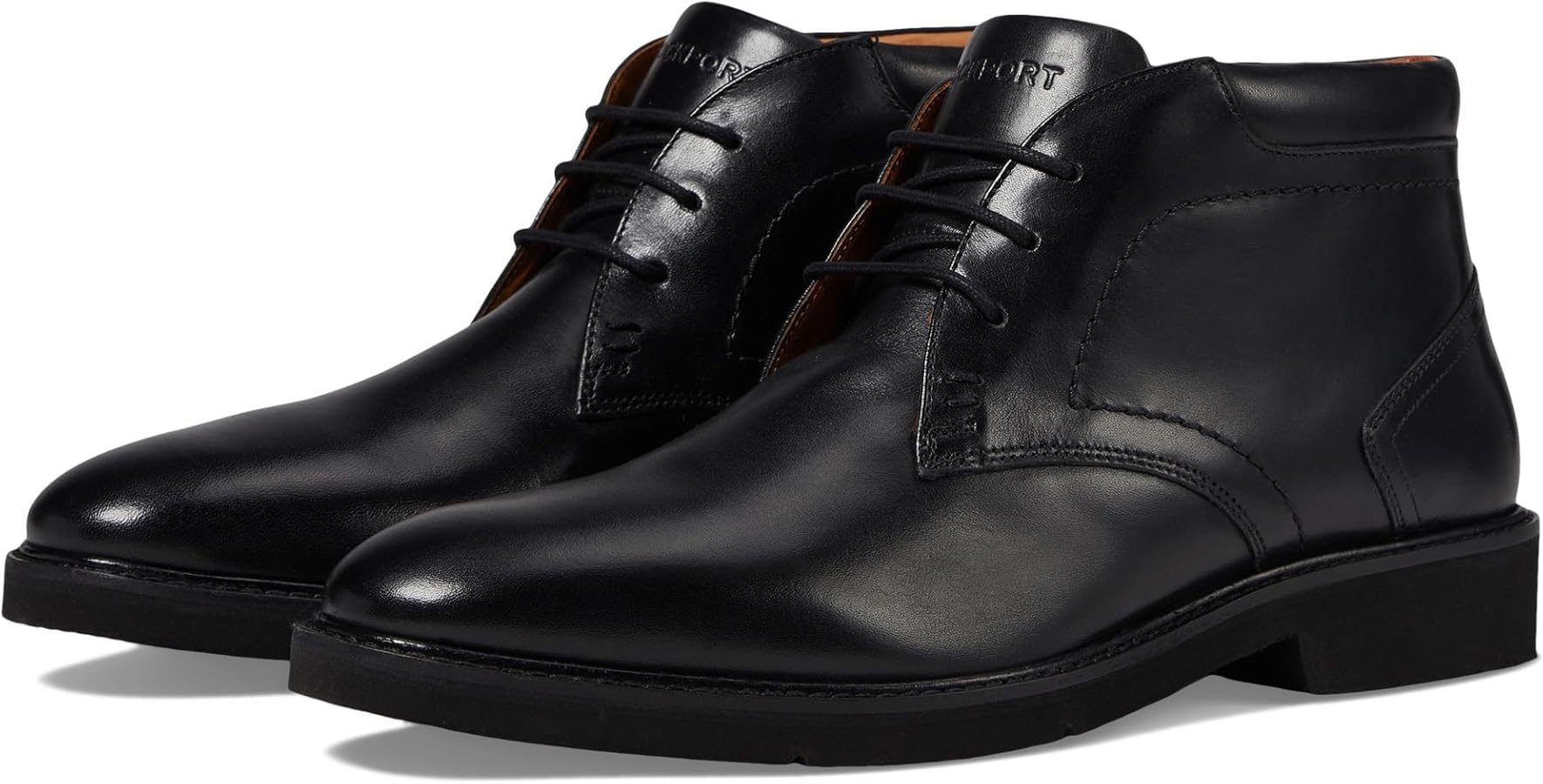 Amazon.co.jp: Rockport メンズ フリンチャッカブーツ, ブラックレザー
