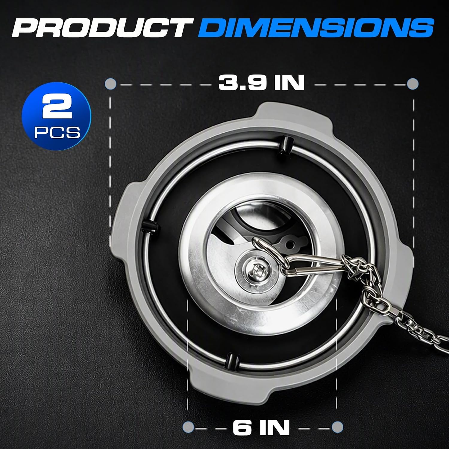 2 Pack 3 Inch Female 1/4 Turn Locking Diesel Fuel Tank Caps