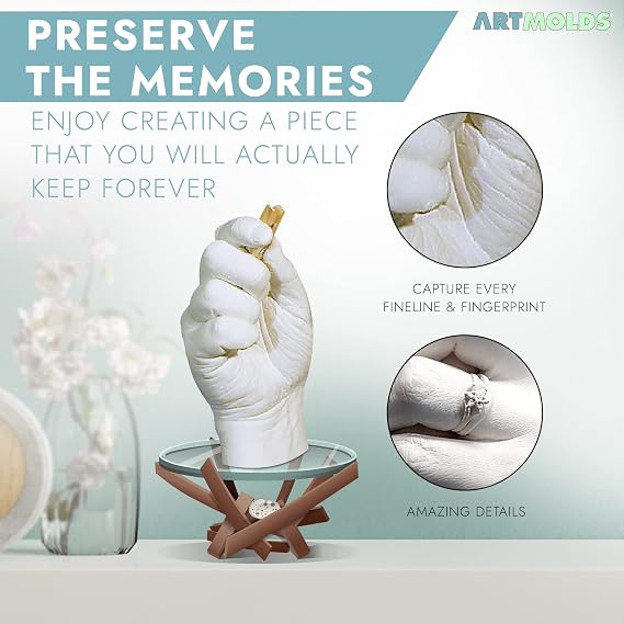 EZ Cast Kit - Hand Casting and Molding Kit for DIY Plaster Statues - Perfect for Couples, Families, and Events - Quality Materials for Professional Results