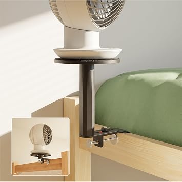 FanShelfie Adjustable Fan Holder for Dorm Room - Black