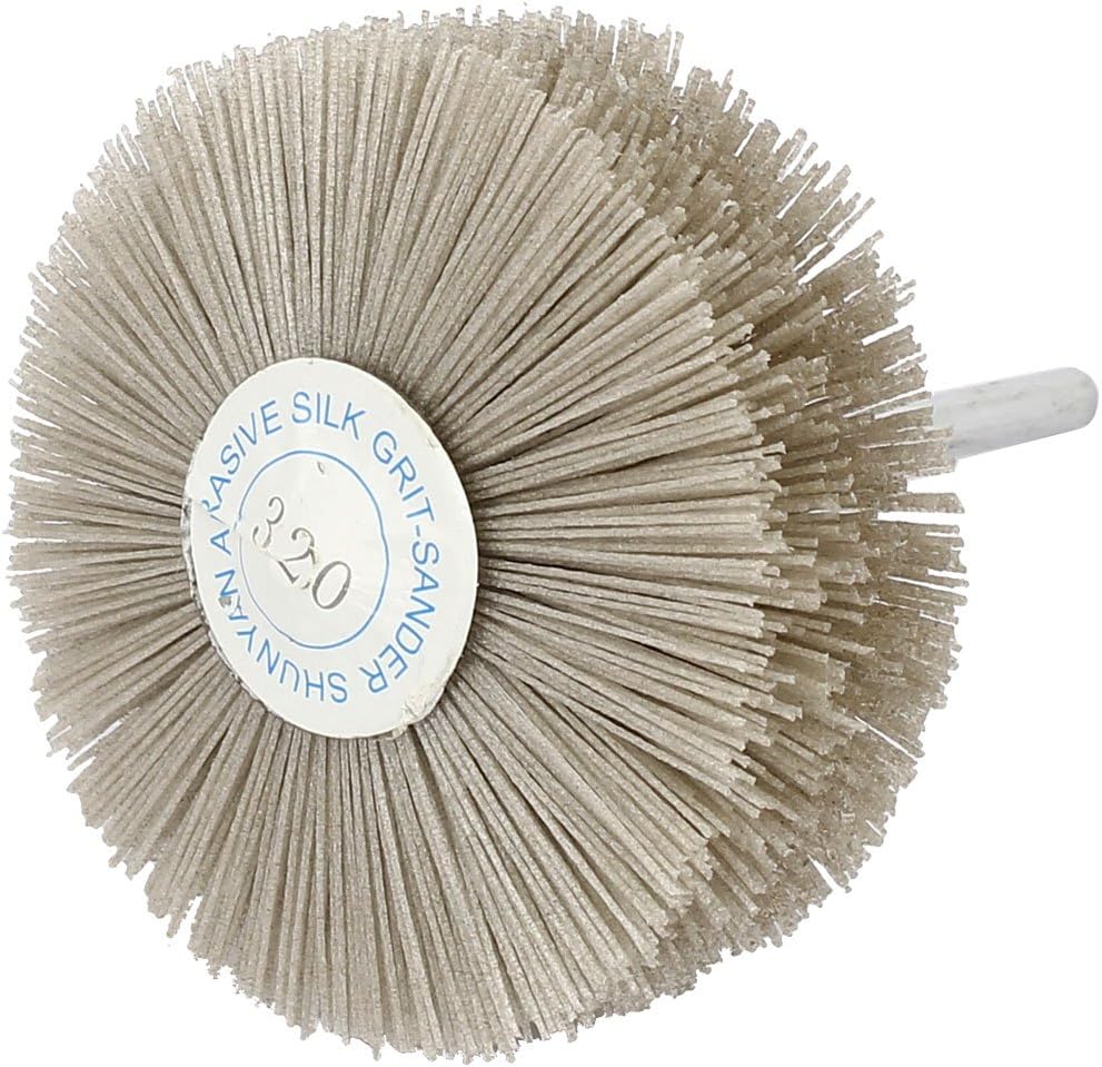 uxcell 6mm Shank 82mm Dia Head 240 Grit Abrasive Nylon Wheel Brush Grinding Tool