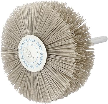uxcell 6mm Shank 82mm Dia Head 320 Grit Abrasive Nylon Wheel Brush Grinding Tool