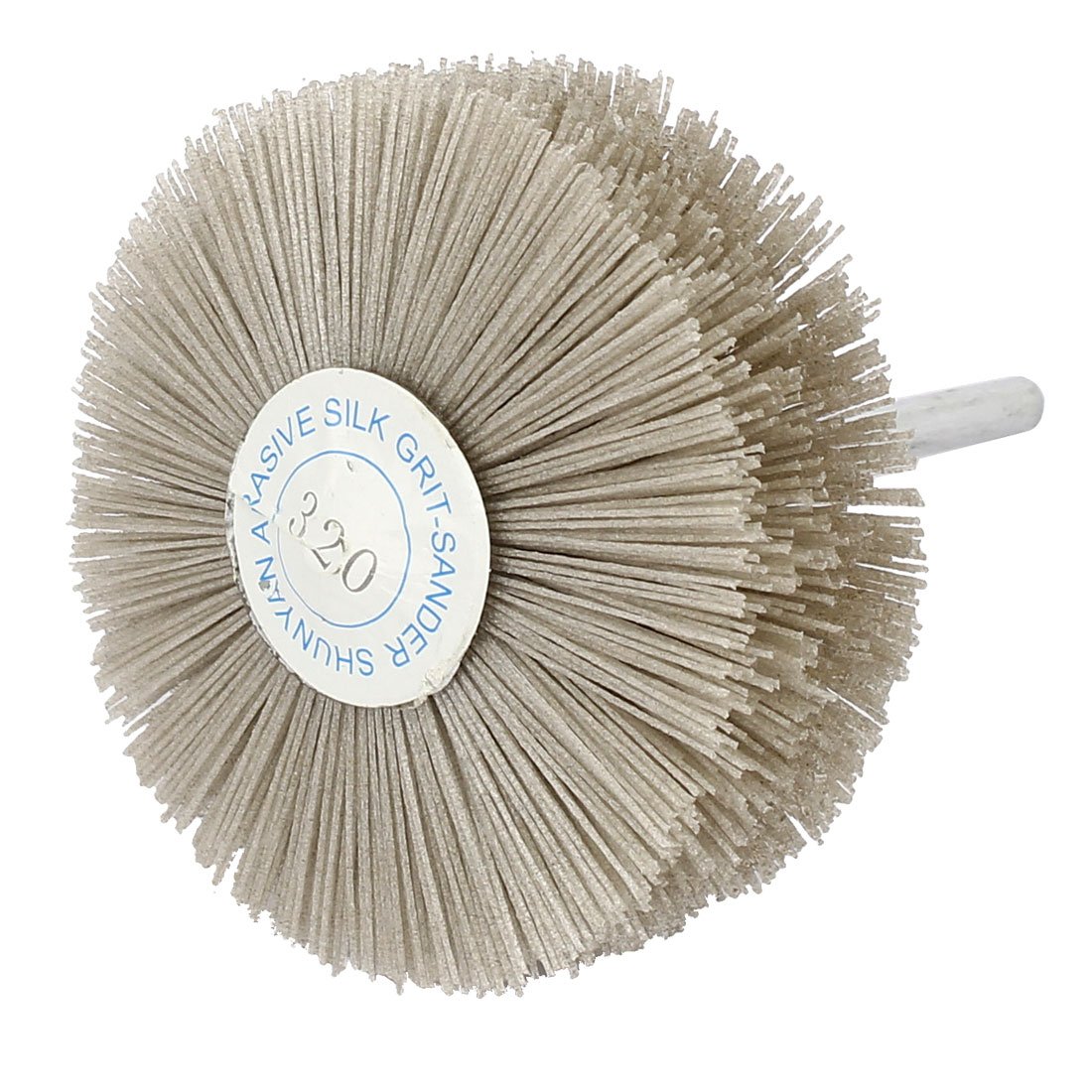 Sourcingmap 6mm Shank 82mm Dia Head 320 Grit Abrasive Nylon Wheel Brush Grinding Tool
