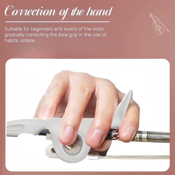 Violin Bow Grip Correcting Device, Beginner Correction Posture Grip Bow Pose Orthoses (Black)