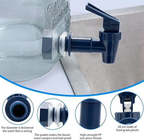 Miniatura 4 de Botella de agua de repuesto para grifo de refrigerador, juego de grifo dispensador de agua, boquilla de plástico sin BPA, palanca de bebida, válvula