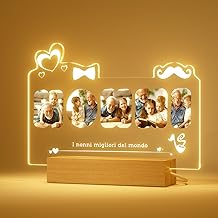 iDIY Grandparents Lamp - Grandparents' Day Personalised Gift Ideas - Gift for Grandma, Grandpa, Birthday, Original Christmas - Frame with Dedication and Photo on Plexiglass 22 x 15 cm