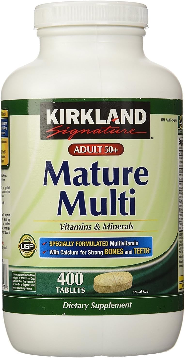 Kirkl& Adult 50+ Mature Multi Vitamins & Minerals,400 Tablets, 800 grams