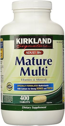 Kirkl& Adult 50+ Mature Multi Vitamins & Minerals,400 Tablets, 800 grams