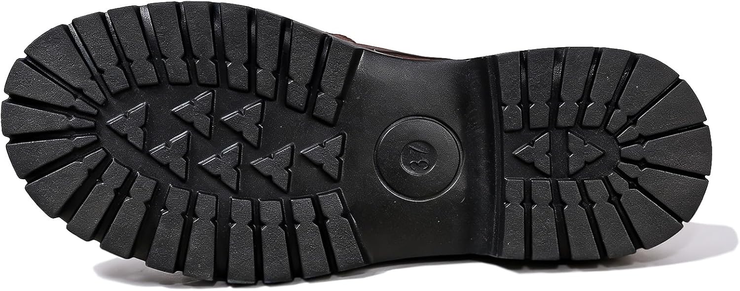 Women's Suede Platform Loafers Round Toe Comfortable Slip On Non Slip Lug Sole Office Dress Shoes Walking Work Formal Business Penny Loafer Shoes - Image 4