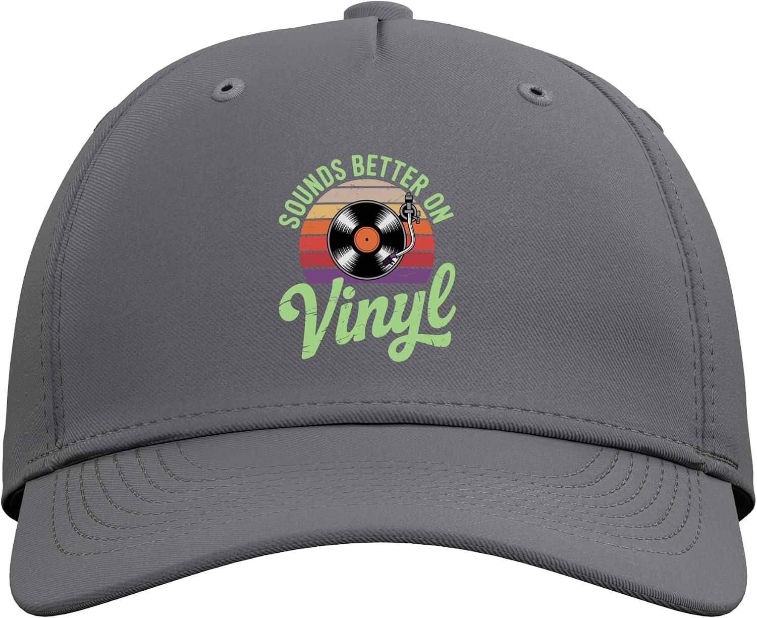 Funny Vinyl Design for Men Women Vinyl Music DJ Vinyl Record Adjustable Baseball Hat image 2