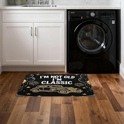 Miniatura 7 de Area Rug 24x36 in Washable Non Slip Bathroom Rug for Living Room Bedroom Dining Room Birthday Retro 70s car alfombra para cuarto lavable