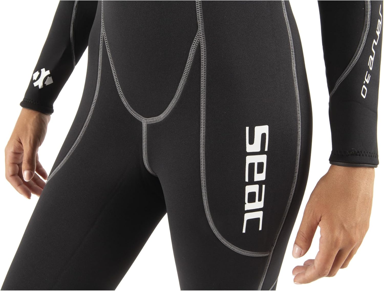 SEAC Sense Black, Women's One-Piece Wetsuit for Snorkeling and Underwater, 3 mm Super Elastic Neoprene