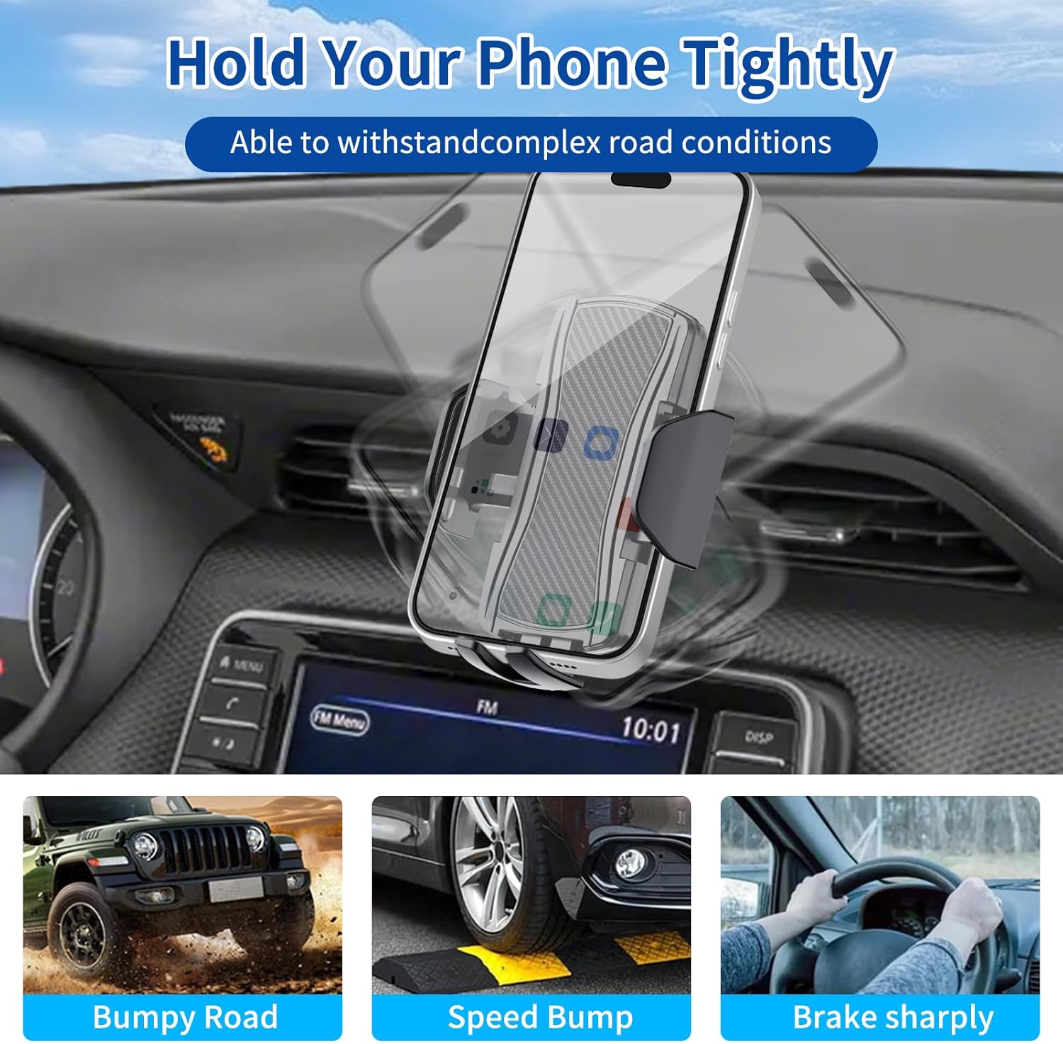 Car Phone Mount for Nissan Kicks 2018-2024 Phone Holder Navigation，Fit for Kicks Cellphone Mobile Cradle Auto Accessories Bracket Anti-Shake，360 Degree Rotation，Compatible for All Cell Phones