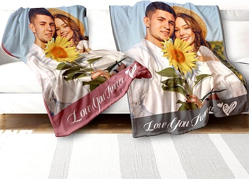 Miniatura 2 de Manta personalizada con imagen, foto, texto, manta y mantas personalizadas, regalos de cumpleaños para mejores amigos, (todas las personas para que