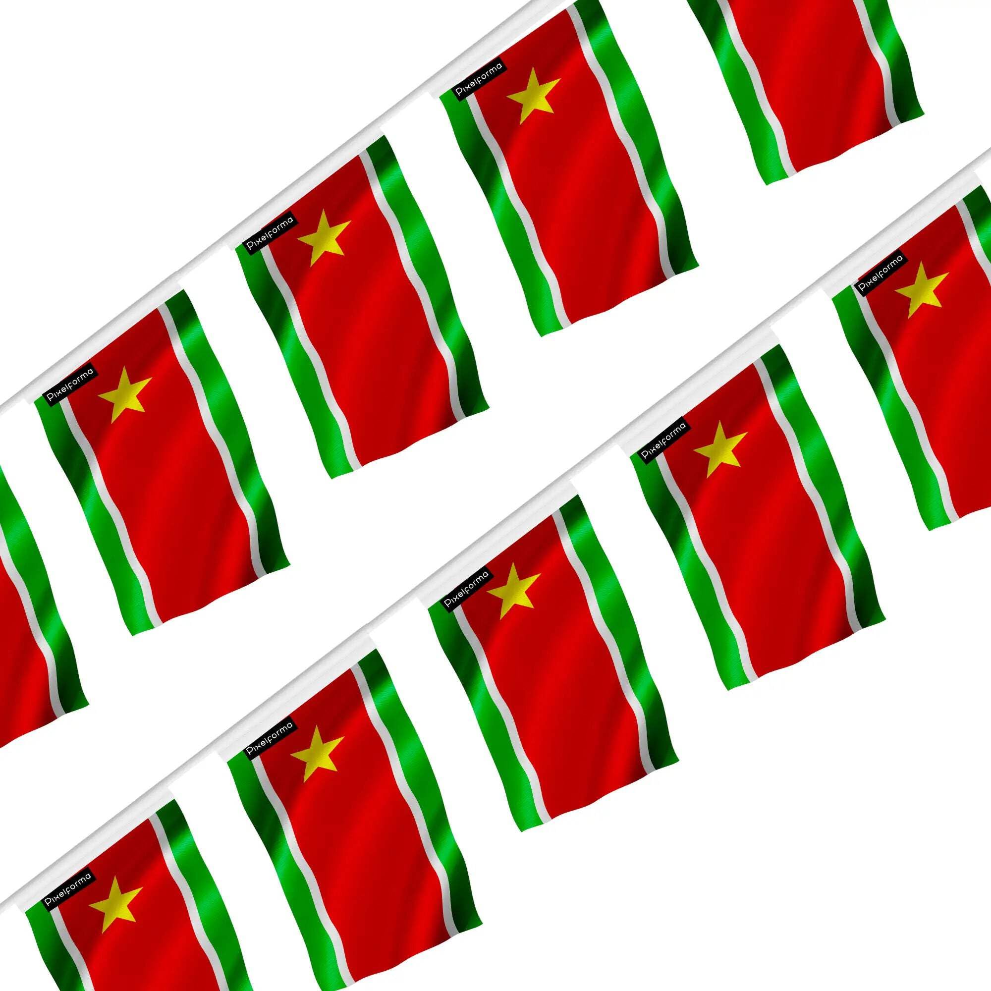Guirlande drapeau Guadeloupe 18x28cm de 20 pièces, décoration de salle et extérieur Gwada