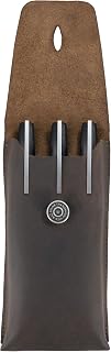 Hide & Drink, Rectangular Pencil Case with Button Closure, Office Accessories, Handmade from Full Grain Leather - Bourbon Brown
