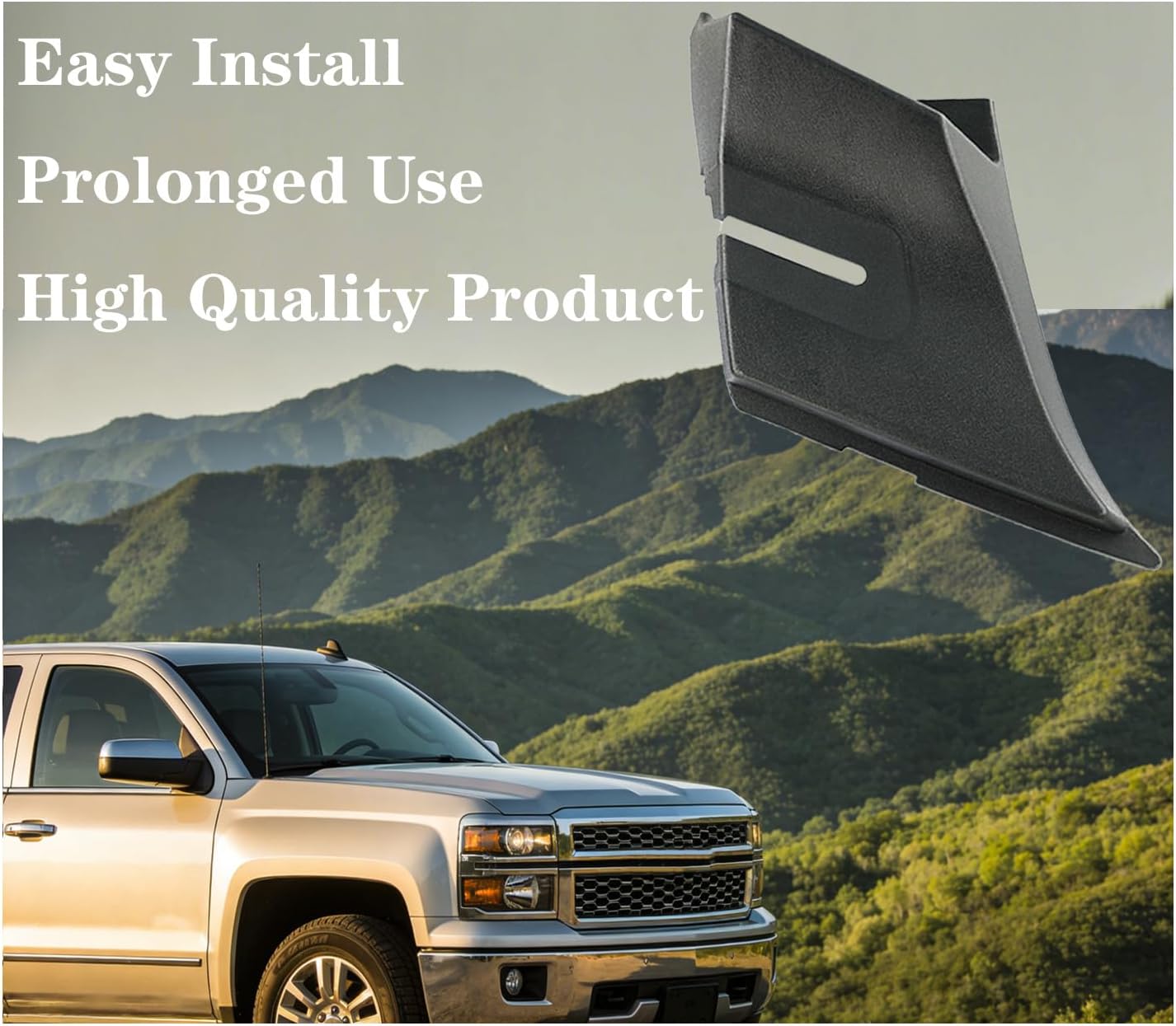 1PCS 15946001 Windshield Wiper Cowl End Panel Compatible with 2007-2013 Chevy Chevrolet Silverado Truck 1500 2500 3500 LH Driver Side Air Inlet Grille